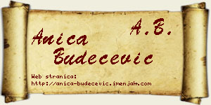 Anica Budečević vizit kartica